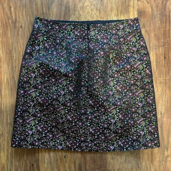 LOFT Floral Print Mini Skirt Women’s Size 6 Petite Business Casual Cockatil - Picture 2 of 8